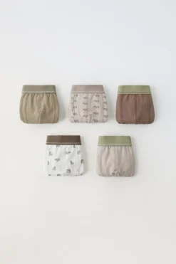 6-14 ANOS / PACK CINCO BOXERS ESTAMPADOS ANIMAIS-ZARA New