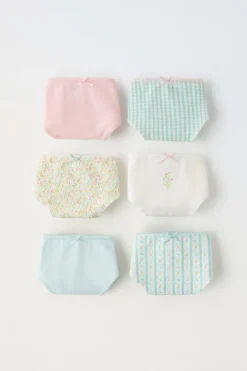 6-14 ANOS / PACK DE SEIS CUECAS AOS QUADRADOS E ESTAMPADO FLORAL-ZARA Online