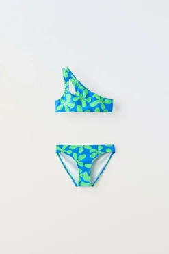 6-14 ANOS/ BIQUÍNI ASSIMÉTRICO COM FLORES-ZARA Best Sale