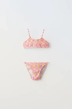 6-14 ANOS/ BIQUÍNI COM ESTAMPADO ELÁSTICOS-ZARA Hot