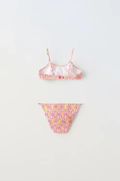 6-14 ANOS/ BIQUÍNI COM ESTAMPADO ELÁSTICOS-ZARA Hot