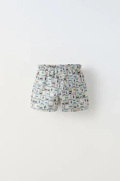 6-14 ANOS/ CALÇÕES BERMUDA DE BANHO PREGAS SURF-ZARA Best Sale