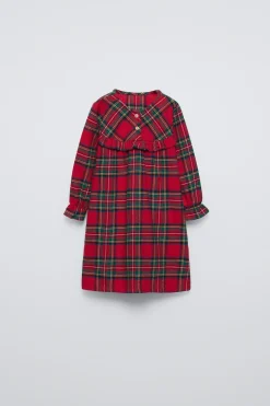 3-6 ANOS/ CAMISÃO DE FLANELA AOS QUADRADOS-ZARA New