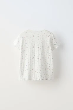 6-14 ANOS/ CONJUNTO COM RENDILHADO DE FLORZINHAS-ZARA New