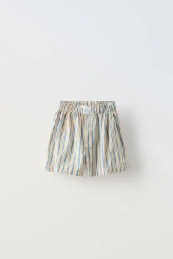 6-14 ANOS/ CONJUNTO DE T-SHIRT E CALÇÕES BERMUDA ÀS RISCAS-ZARA Discount