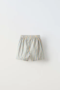 6-14 ANOS/ CONJUNTO DE T-SHIRT E CALÇÕES BERMUDA ÀS RISCAS-ZARA Discount