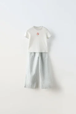 6-14 ANOS/ CONJUNTO ÀS RISCAS COM FLORES-ZARA Clearance