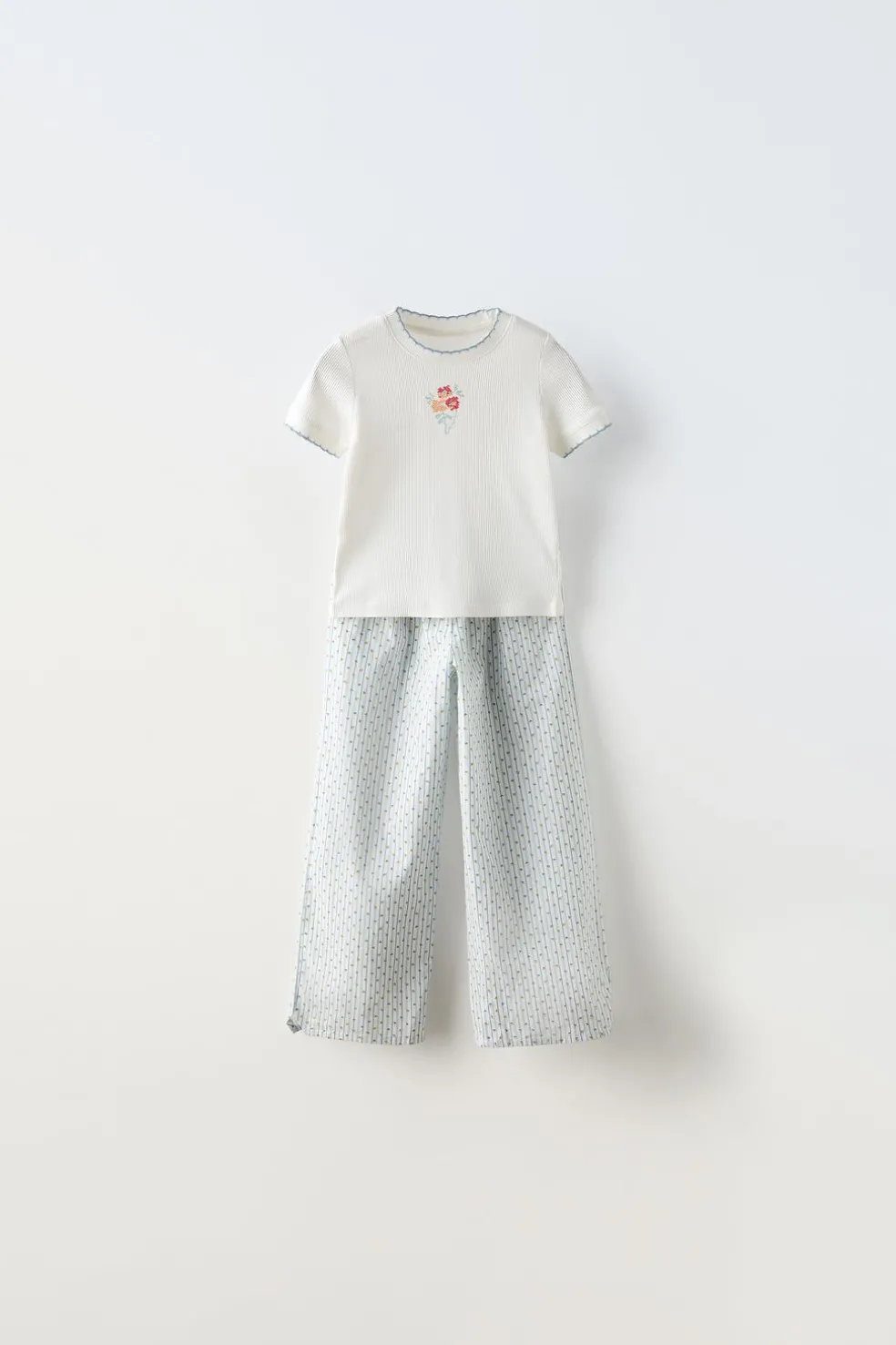 6-14 ANOS/ CONJUNTO ÀS RISCAS COM FLORES-ZARA Clearance