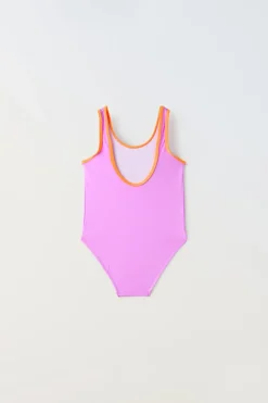 6-14 ANOS/ FATO DE BANHO COM DEBRUADO EM CONTRASTE-ZARA Best Sale