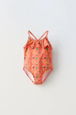 2-6 ANOS/ FATO DE BANHO COM FOLHO PLAYITA-ZARA Clearance