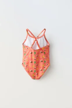 2-6 ANOS/ FATO DE BANHO COM FOLHO PLAYITA-ZARA Clearance
