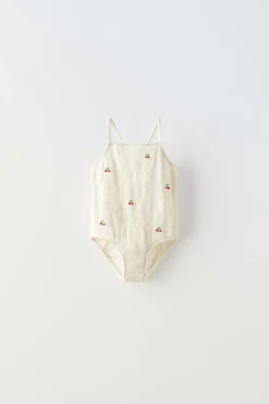 2-6 ANOS/ FATO DE BANHO COM TEXTURA DE CEREJAS-ZARA New