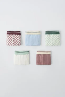 6-14 ANOS/ PACK CINCO BOXERS AOS QUADRADOS-ZARA Online