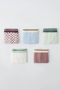 6-14 ANOS/ PACK CINCO BOXERS AOS QUADRADOS-ZARA Online