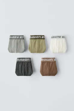 6-14 ANOS/ PACK CINCO BOXERS COM MENSAGEM-ZARA Fashion