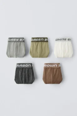 6-14 ANOS/ PACK CINCO BOXERS COM MENSAGEM-ZARA Fashion