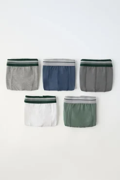 6-14 ANOS/ PACK CINCO BOXERS ÀS RISCAS-ZARA Hot