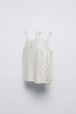 2-6 ANOS/ PACK DE DUAS CAMISOLAS COM PONTO DE RELEVADO COM URSINHOS-ZARA Shop