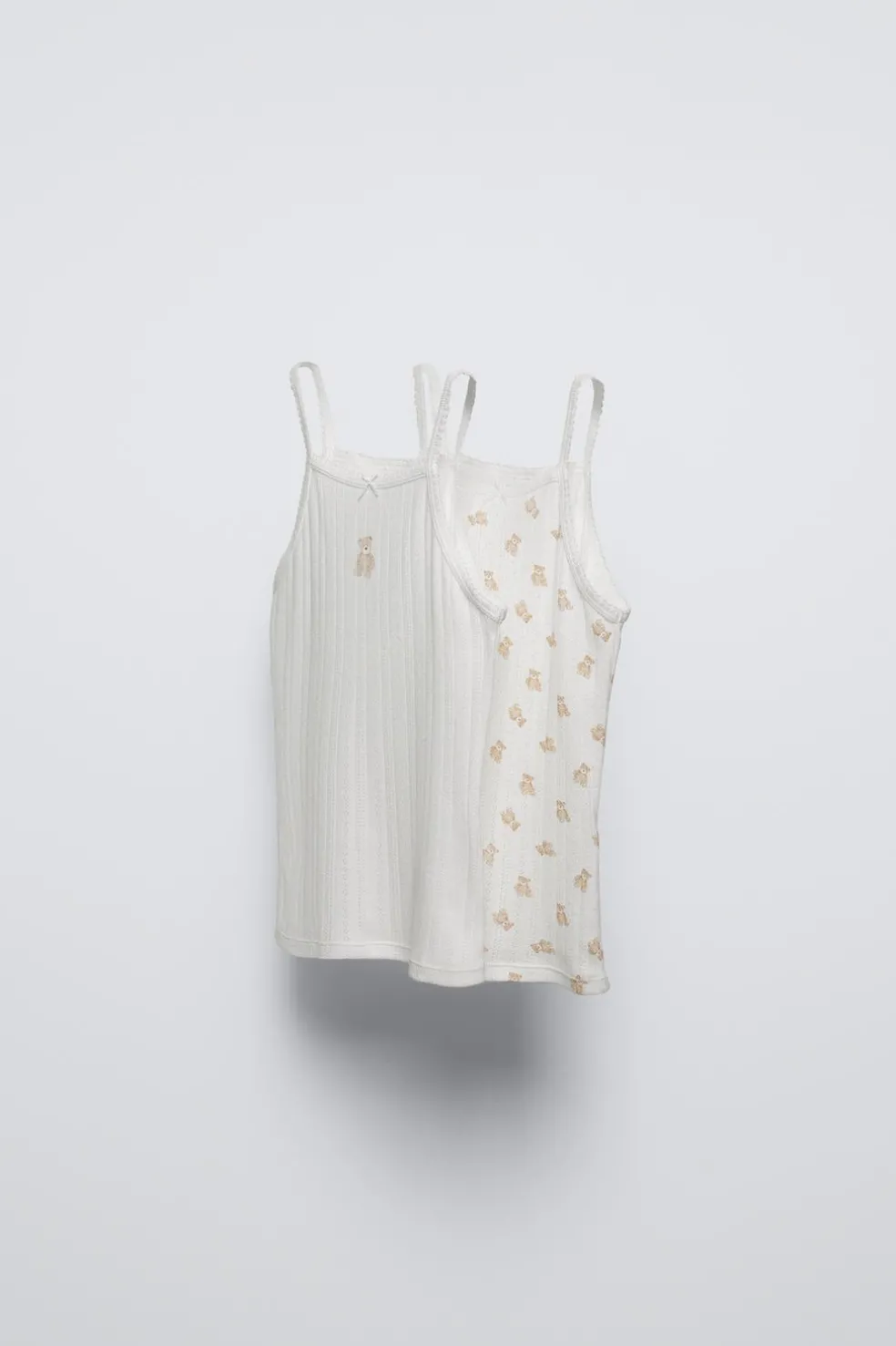 2-6 ANOS/ PACK DE DUAS CAMISOLAS COM PONTO DE RELEVADO COM URSINHOS-ZARA Shop