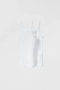 6-14 ANOS/ PACK DE DUAS T-SHIRTS COM ALÇAS-ZARA Fashion