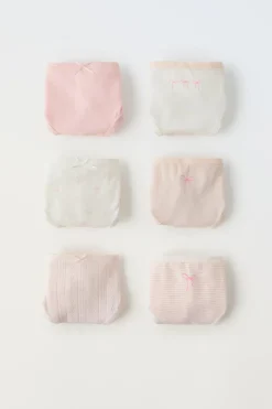 2-6 ANOS/ PACK DE SEIS CUECAS LACINHOS-ZARA Best Sale