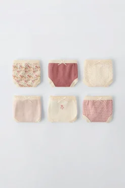 6-14 ANOS/ PACK DE SEIS CUECAS COM FLORZINHAS-ZARA Sale