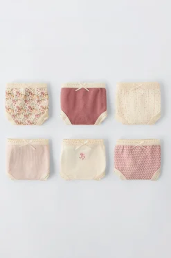 6-14 ANOS/ PACK DE SEIS CUECAS COM FLORZINHAS-ZARA Sale