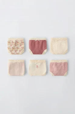 2-6 ANOS/ PACK DE SEIS CUECAS COM FLORZINHAS-ZARA Online