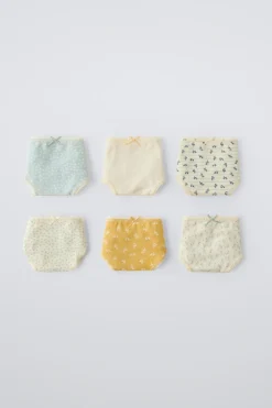 2-6 ANOS/ PACK DE SEIS CUECAS COM FLORES-ZARA Outlet