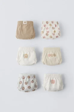 2-6 ANOS/ PACK DE SEIS CUECAS COM LEÕES-ZARA Fashion