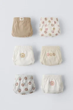 2-6 ANOS/ PACK DE SEIS CUECAS COM LEÕES-ZARA Fashion