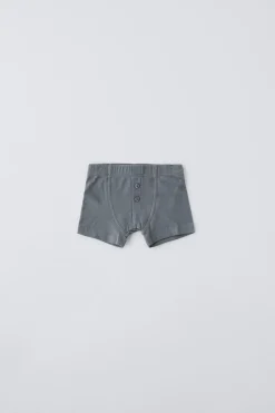 2-6 ANOS/ PACK DE TRÊS BOXERS ÀS RISCAS COM BOTÕES-ZARA Discount