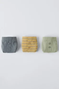 2-6 ANOS/ PACK DE TRÊS BOXERS ÀS RISCAS COM BOTÕES-ZARA Discount