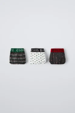 6-14 ANOS/ PACK DE TRÊS BOXERS PAI NATAL E ÁRVORES DE NATAL-ZARA New