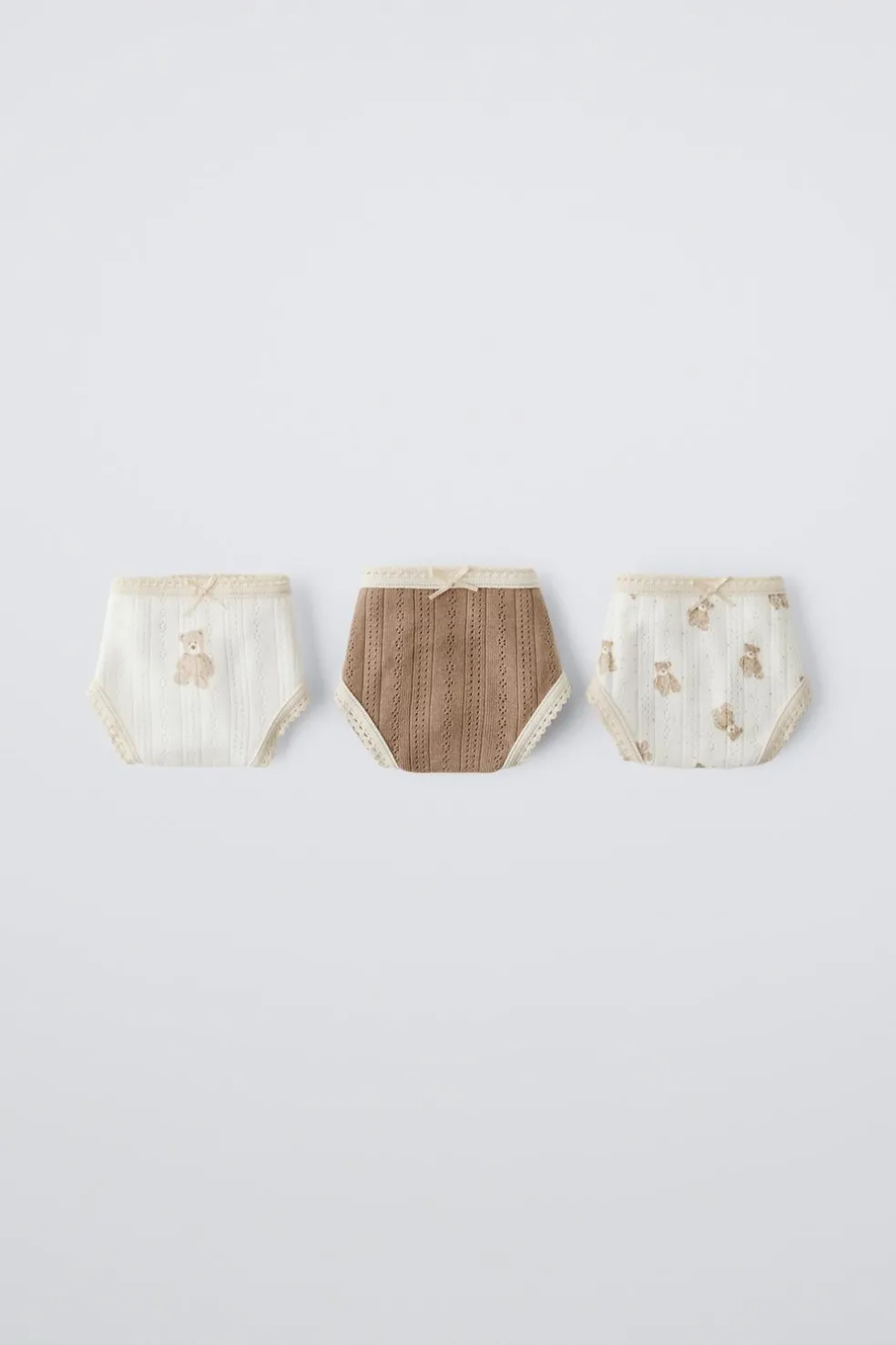 2-6 ANOS/ PACK DE TRÊS CUECAS POINTELLE COM URSINHOS-ZARA Sale