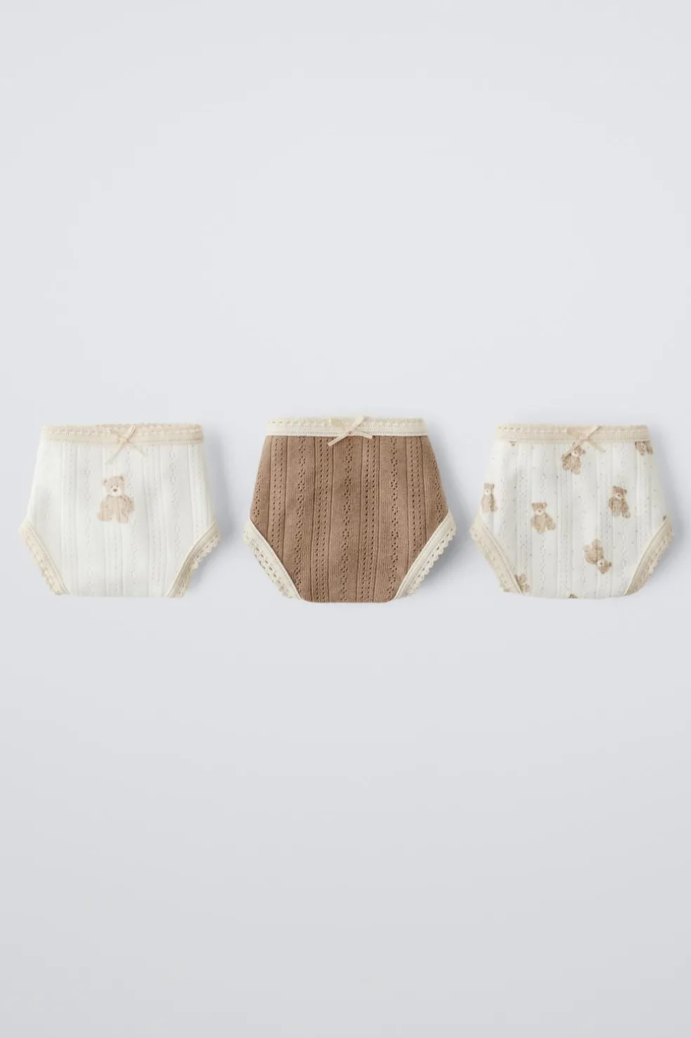 2-6 ANOS/ PACK DE TRÊS CUECAS POINTELLE COM URSINHOS-ZARA Sale