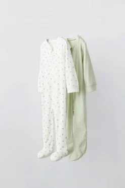 0-1 ANOS/ PACK DOIS PIJAMAS INTEIROS MAÇÃS-ZARA New