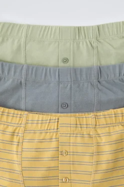 6-14 ANOS/ PACK TRÊS BOXERS ÀS RISCAS COM BOTÕES-ZARA Store