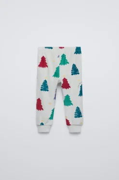 2-6 ANOS/ PIJAMA DE VELUDO COM ÁRVORES-ZARA Clearance