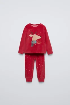 2-6 ANOS/ PIJAMA DE VELUDO COM RENA-ZARA Store
