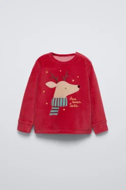 2-6 ANOS/ PIJAMA DE VELUDO COM RENA-ZARA Store