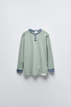 2-6 ANOS/ PIJAMA LISO DE DECOTE DE BOTÕES-ZARA Online
