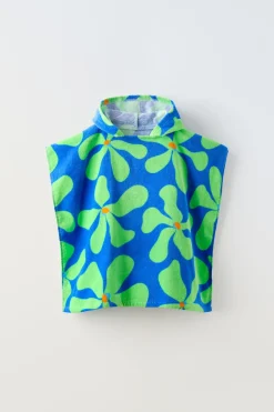 4-14 ANOS/ PONCHO EM TERRYCLOTH COM FLORES-ZARA Best Sale