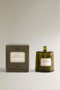 ZARA Fragrâncias Para Casa|Fragrâncias Para Casa^(140 G) VELA AROMÁTICA GOLDEN CUIR Mostarda