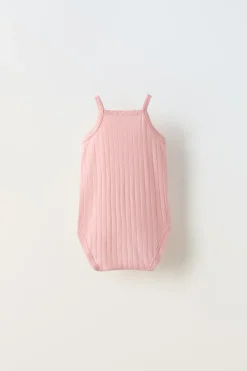 1 MESES - 3 ANOS/ CONJUNTO TRÊS BODIES DE ALÇAS RENDILHADAS-ZARA Fashion
