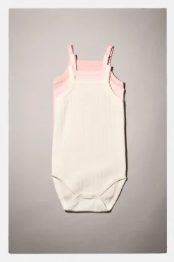 1 MESES - 3 ANOS/ CONJUNTO TRÊS BODIES DE ALÇAS RENDILHADAS-ZARA Fashion