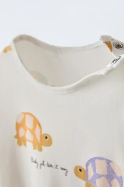 1-18 MESES/ PACK DE DOIS PIJAMAS CURTOS INTEIROS TARTARUGAS-ZARA New