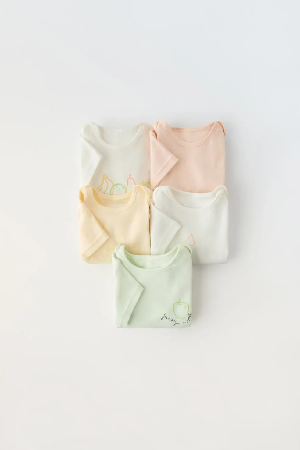 1 MÊS - 3 ANOS/ PACK DE CINCO BODIES FRUTINHAS-ZARA Cheap