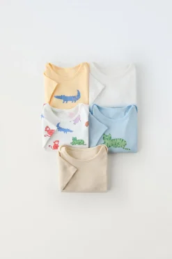 1 MÊS - 3 ANOS/ PACK DE CINCO BODIES ANIMAIZINHOS-ZARA New