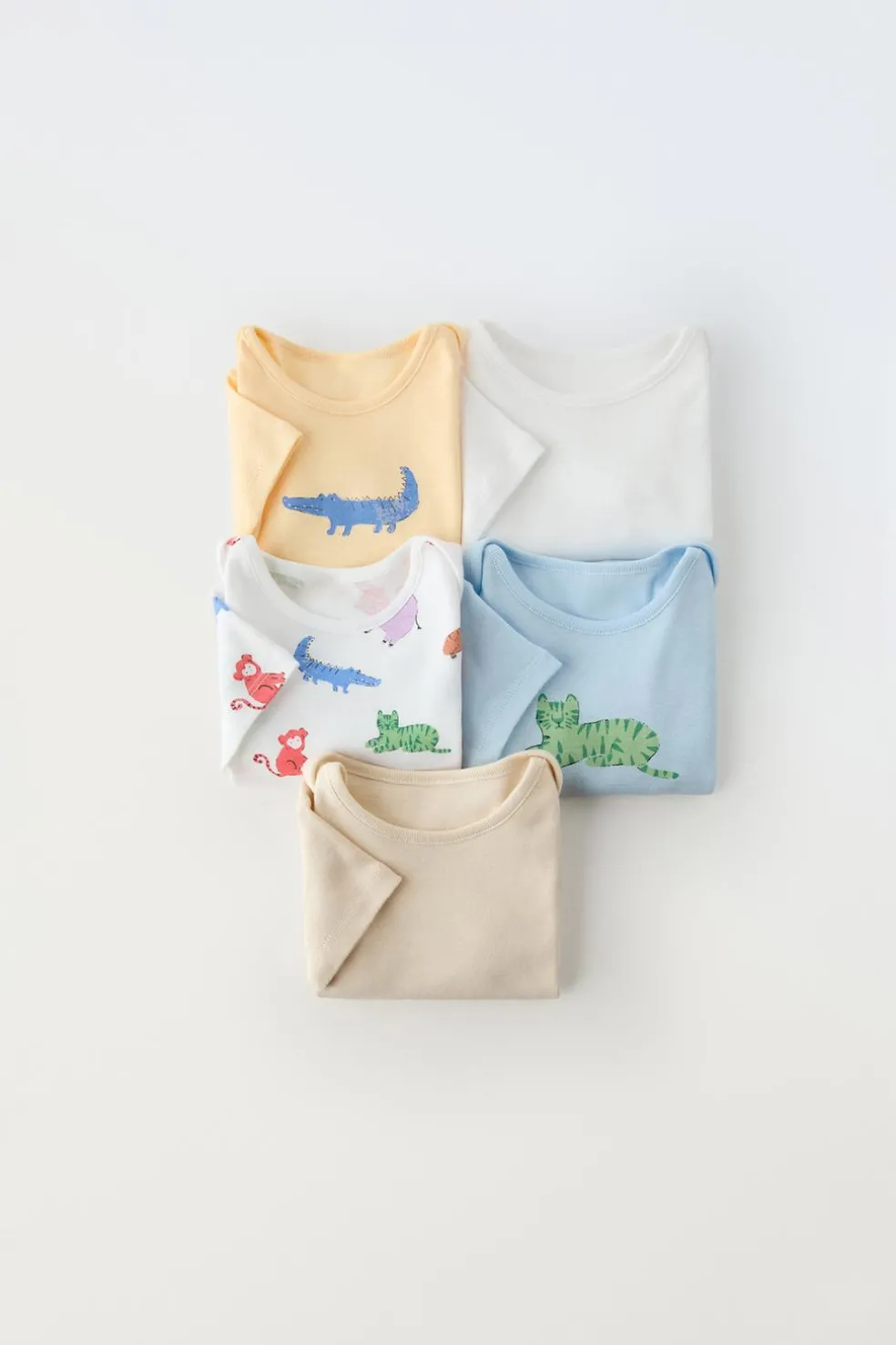 1 MÊS - 3 ANOS/ PACK DE CINCO BODIES ANIMAIZINHOS-ZARA New